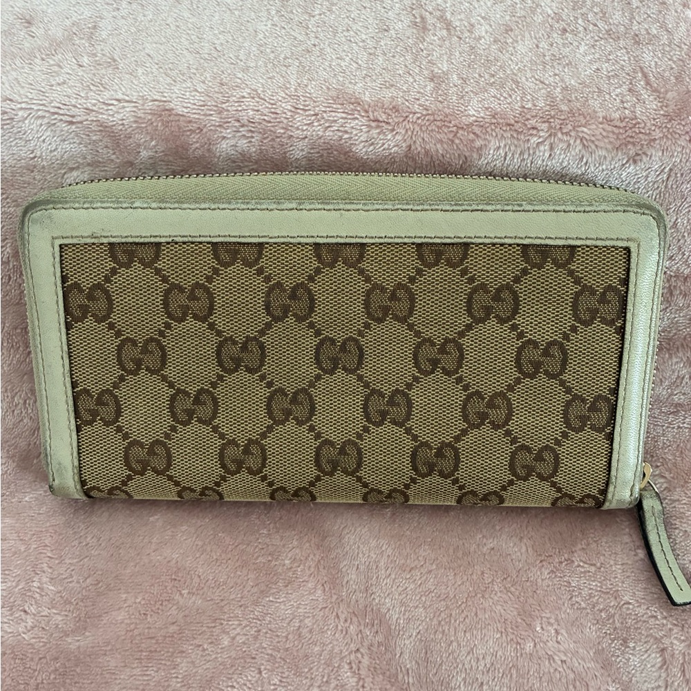 Gucci Beige and Brown GG Canvas Women’s Wallet Vintage - Picture 2 of 12
